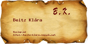 Beitz Klára névjegykártya